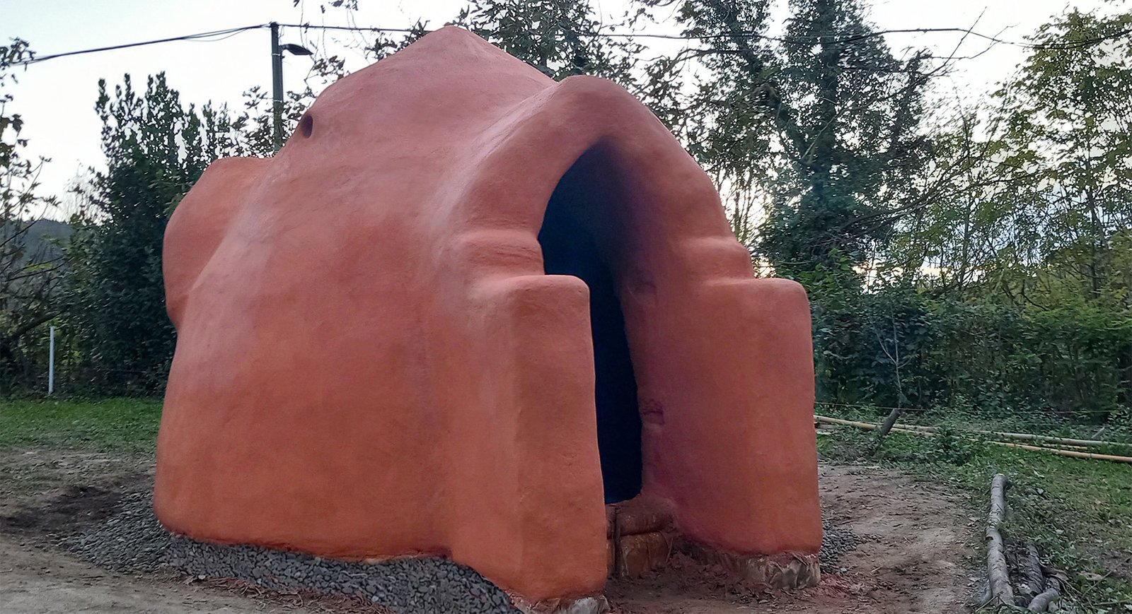 earth dome in a garden