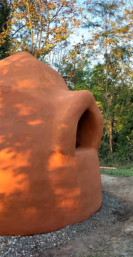 earth dome in a garden