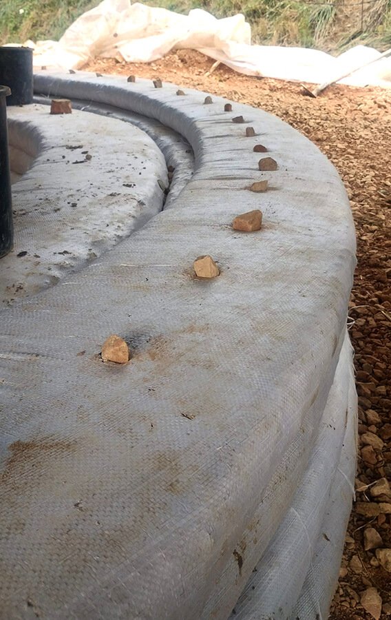 circular earth bench in nature