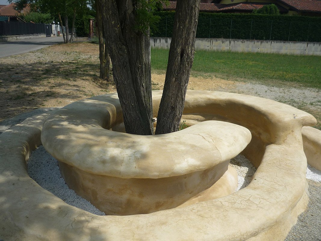 earth bench superadobe garden design