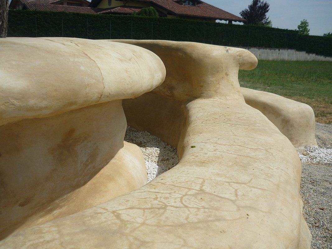 earth bench superadobe garden design