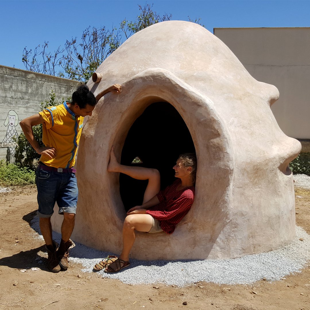 dome shape sculpture made of earth at Mare Memoria Viva Museum