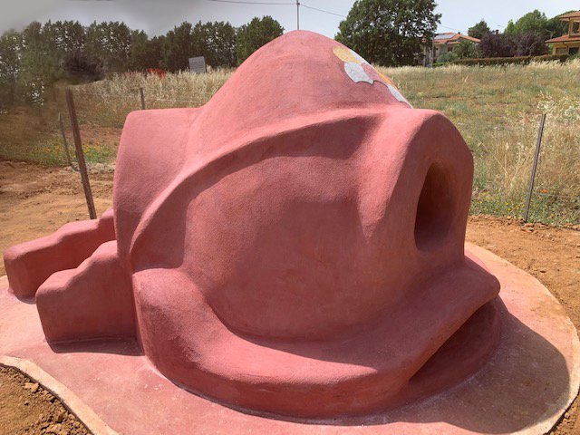 superadobe dome at the kids playground