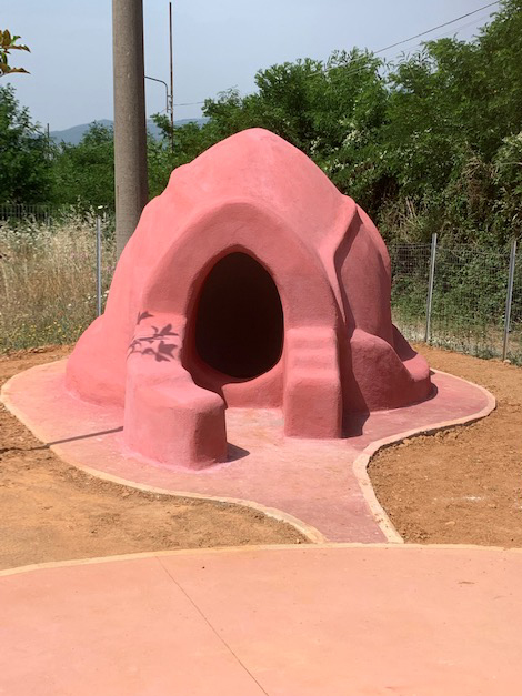 superadobe dome at the kids playground